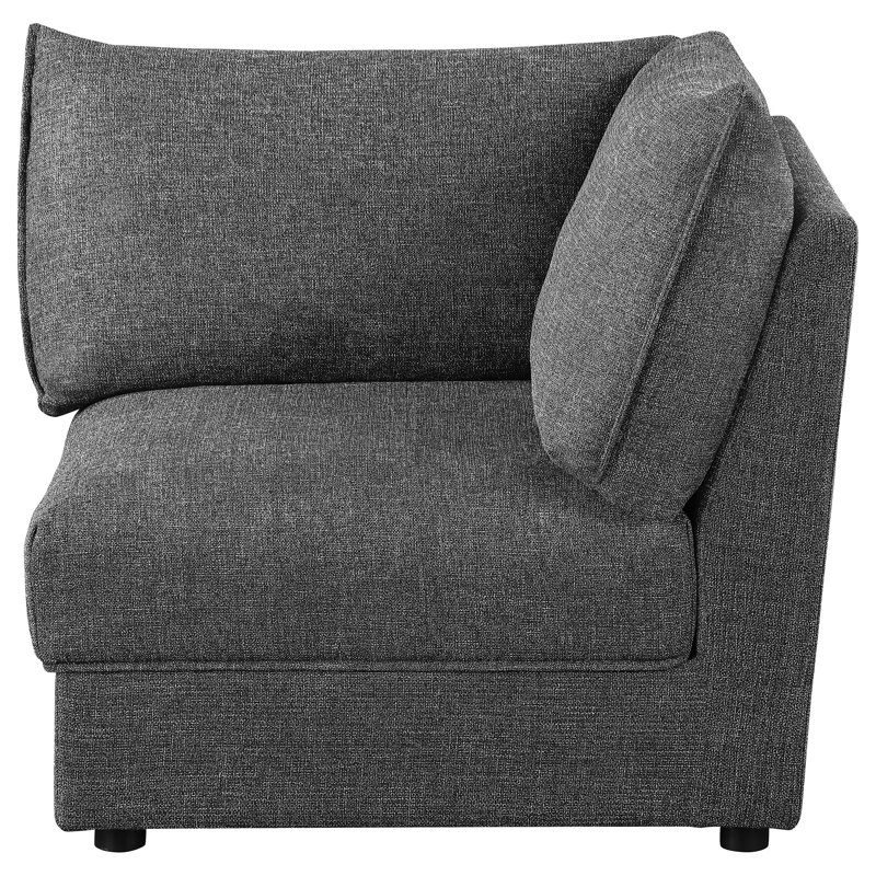 Chaise d'angle rembourrée Barely Black, Gris