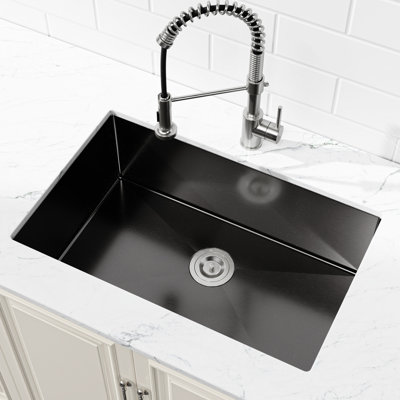 304 Stainless Steel Handmade Kitchen Sink 30" X 19" - Black Undermount Workstation With Stain- Surface For Superior Function