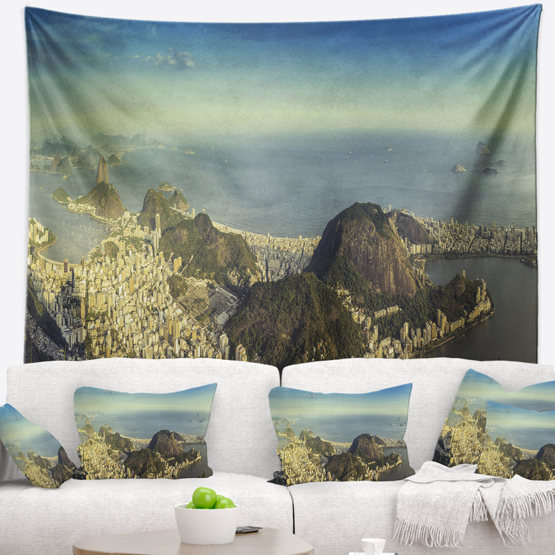 Paysage Rio De Janeiro avec tapisserie Copacabana, H 32 po x l 39 po