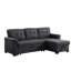 Canapé modulaire 84 po en lin gris foncé avec canapé-lit réversible, rangement, rangement pour piqûres dodues et hauteur de 35 po, design