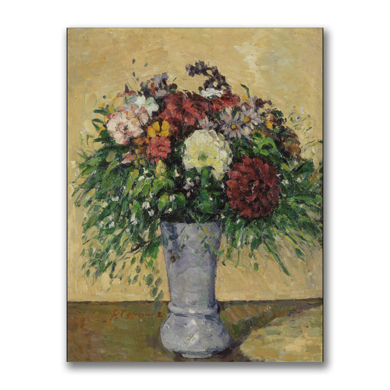 «Bouquet of Flowers in a Vase» par Paul Cezanne - reproduction d'art sur toile, H 24 po x l 18 po x P 2 po