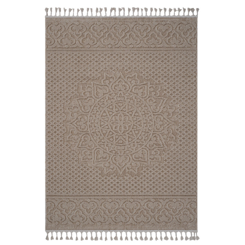 5X7 Medallion Indoor Outdoor Area Rug, Rectangle 5'3" x 7'6"