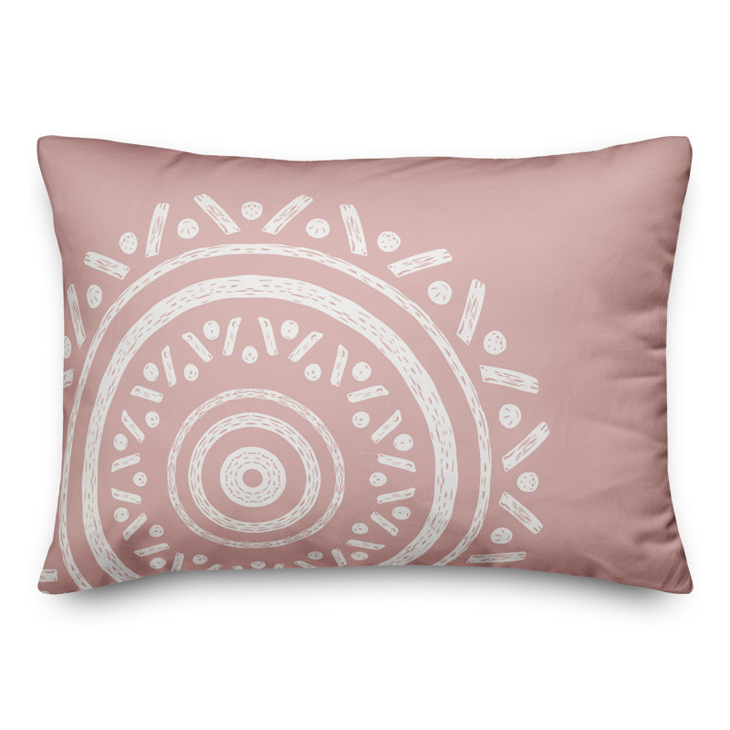 Geometric Outdoor Throw Pillow, Pink
