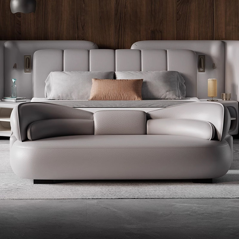 Upholstered Bench, Gray