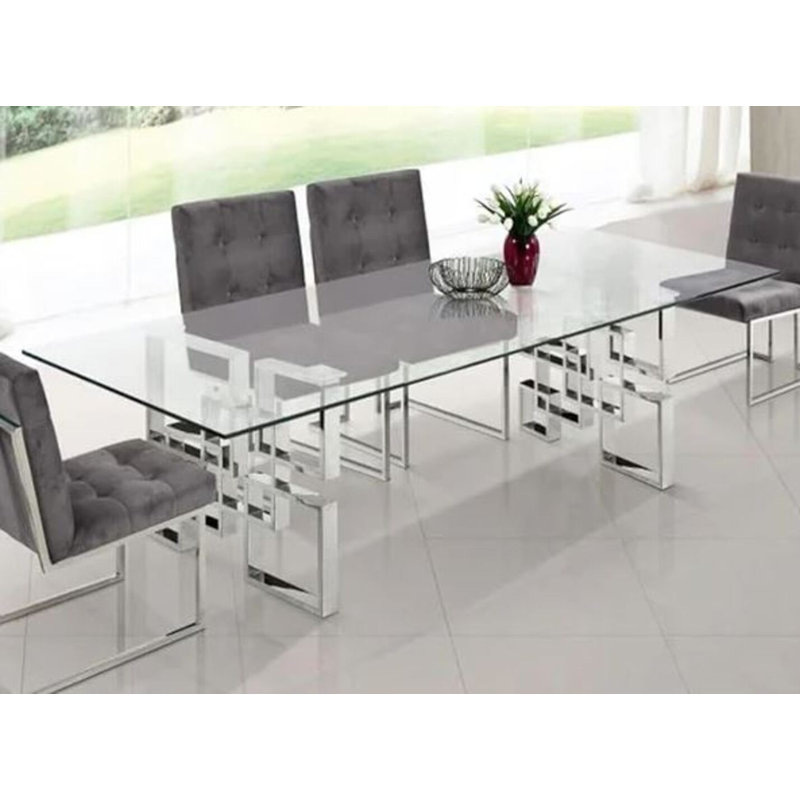 Table de salle à manger Paula, Argent argent