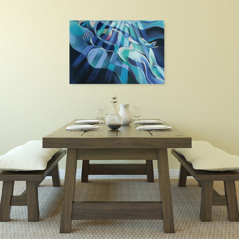 Art sous-marin abstrait océan pacifique serein, 24" H x 36" W