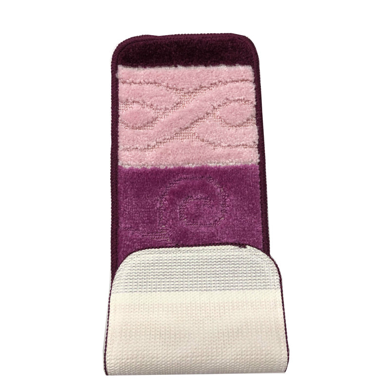 Tapis d'escalier beige Caylee, Rose, 8,5 po x 30 po