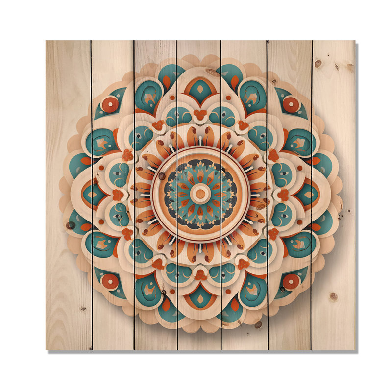 Georgiana - Décoration murale géométrique en bois, H 15 po x l 15 po