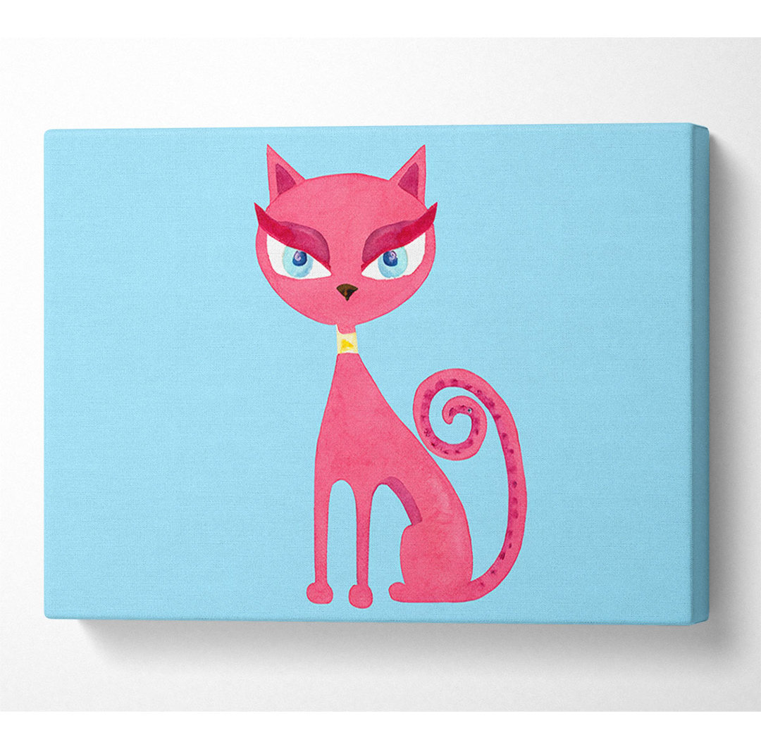 Posh Cat Baby Blue - Wrapped Canvas Kunstdrucke