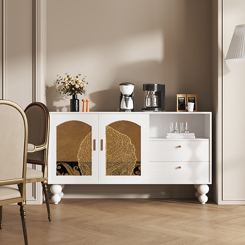 Buffet multifonctionnel 59,1 po, Blanc / Brun