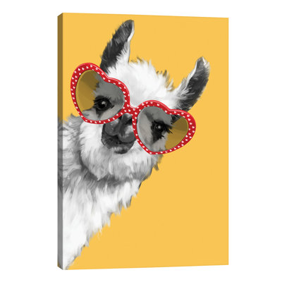Art de llama mode avec verres à hipster