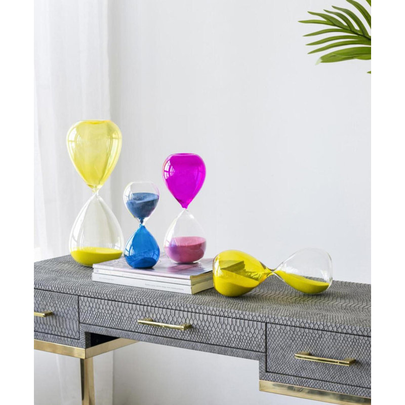 Campanella Hourglass, Yellow, 9.8" H x 3.6" W x 3.6" D
