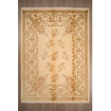 Aura Wool Oriental Area Rug in Beige
