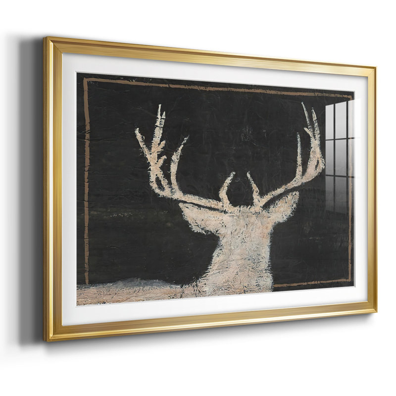 Brow Tine Deer II, impression sur papier encadrée, Or, H 19 po x l 27 po x P 1,5 po