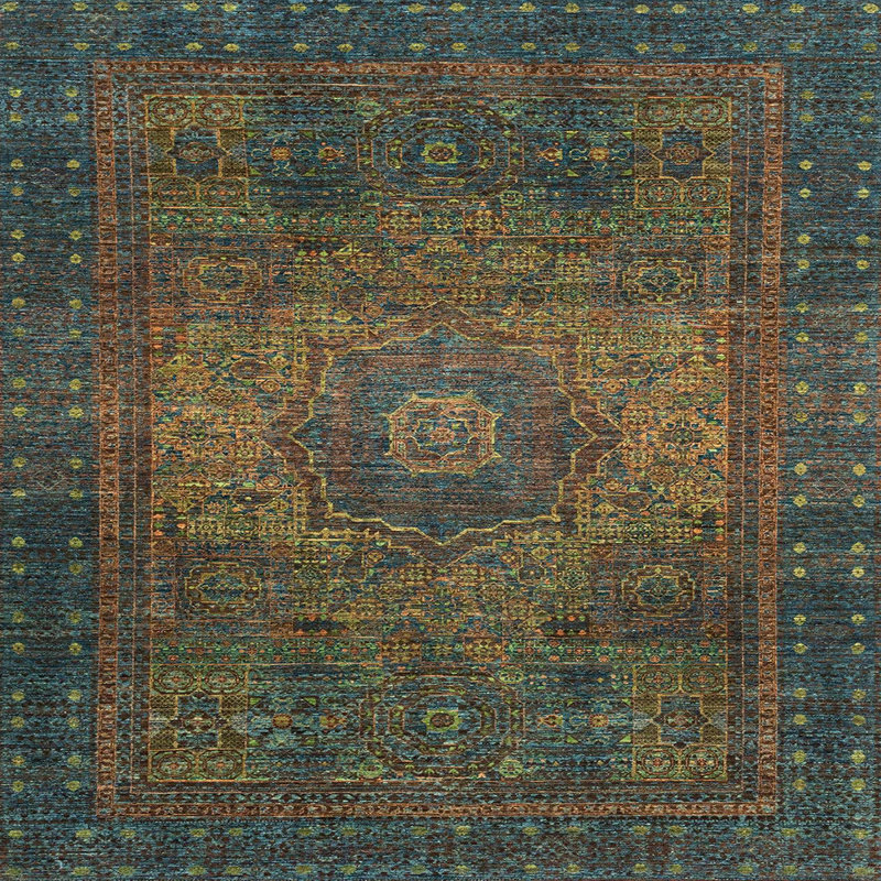Tapis abstrait moderne 2344, Carré 6 pi