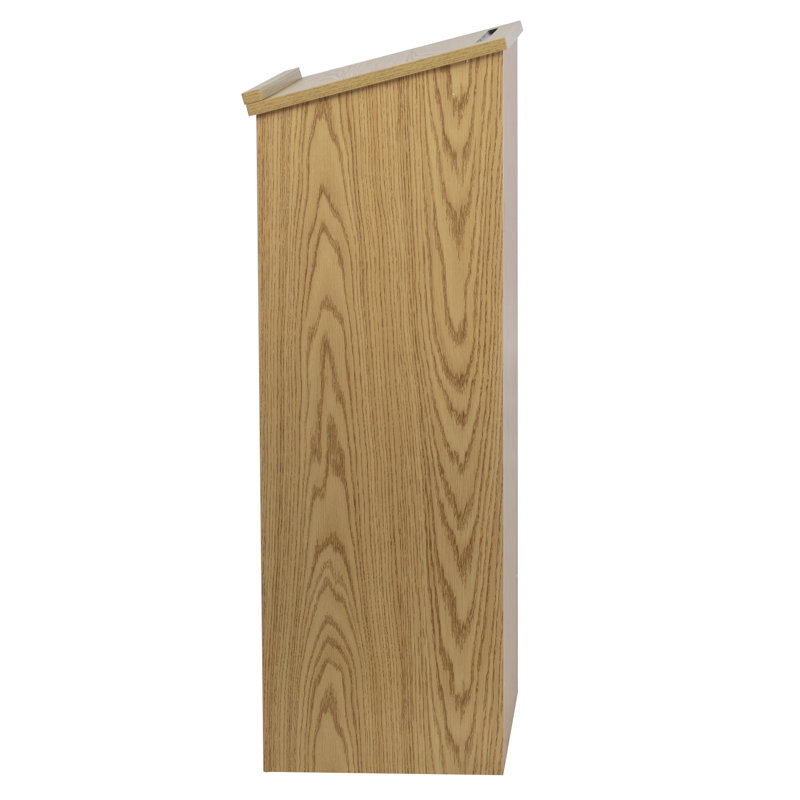 Oak Wood Stand-Up Lectern with Adjustable Shelf