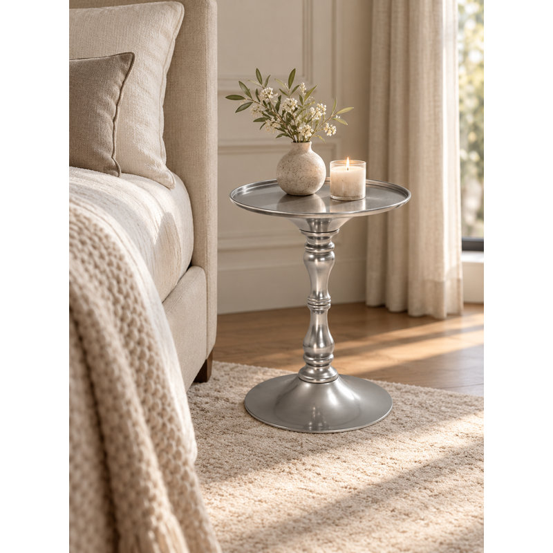 Table d'appoint Pochea Home Beedeville Bishop, Argent argent