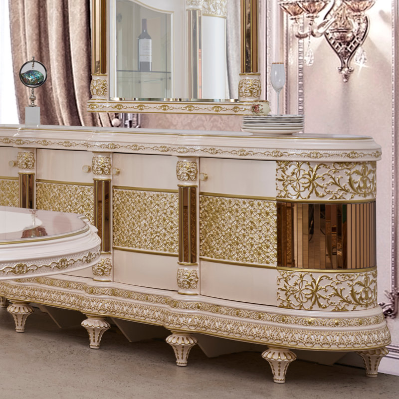 Armoire de rangement en or blanc et ivoire