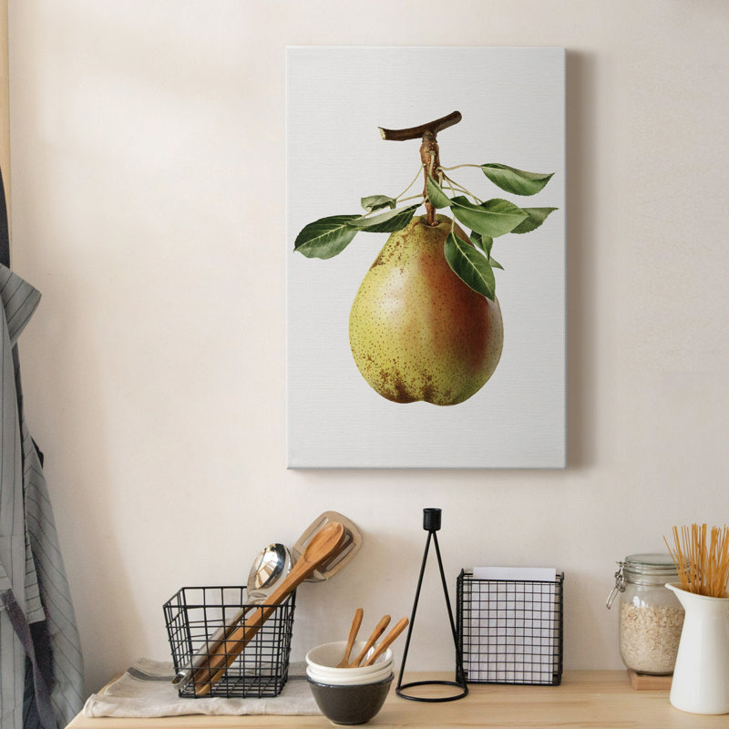 Illustration de poire rétro II - impression sur toile tendue, H 36 po x l 24 po x P 1 po