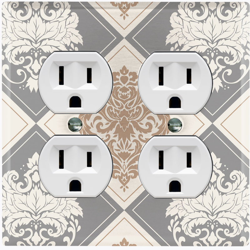 Patterned 2 - Gang Duplex Outlet Standard Wall Plate