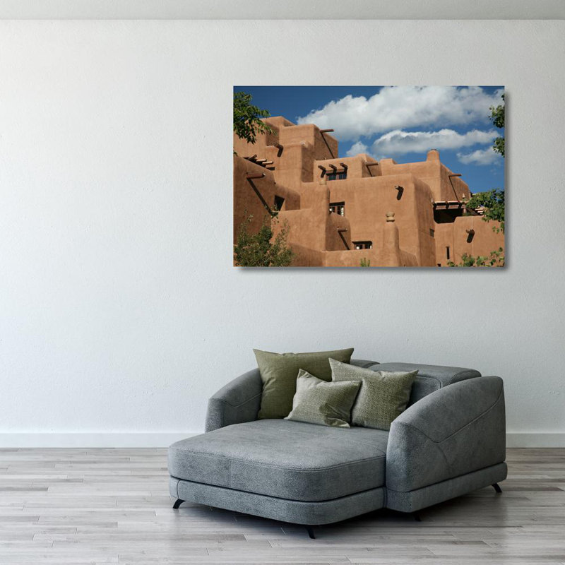 Adobe Pueblo, Santa Fe, Nouveau-Mexique, H 27 po x l 40 po