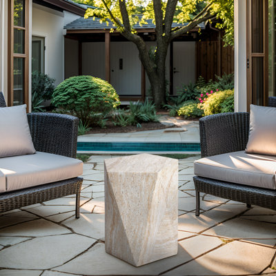 Table d'appoint MgO Travertine Stone Finish