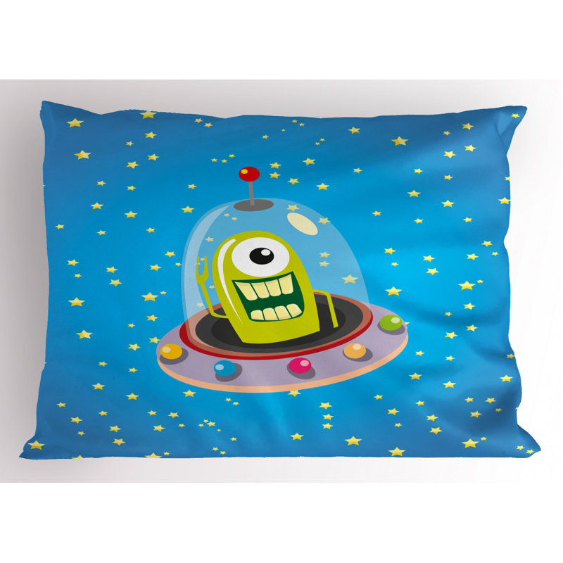 Blue/Green/Yellow Polyester Microfiber Piece Sham, Twin