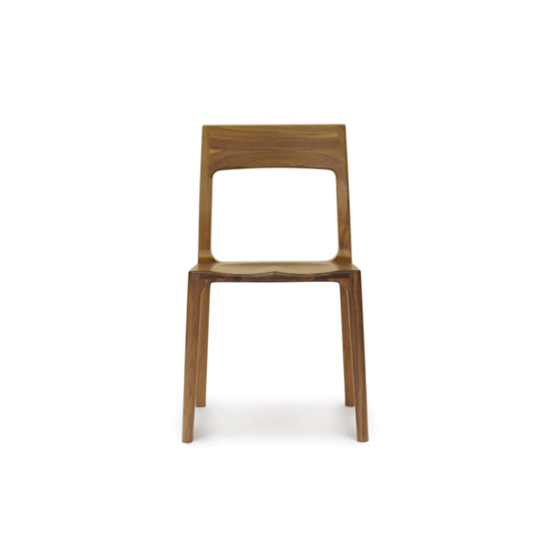 Lisse Solid Wood Dining Chair, Natural Walnut