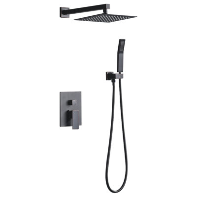 1 jet de 9,8 po Double pomme de douche fixe et portable avec 1,8 gal / min en bronze huilé
