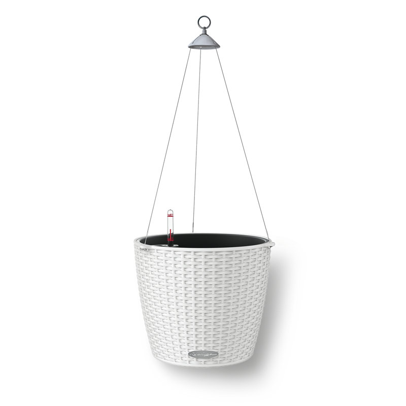 Hanging Planter, White, 23cm H x 27cm W x 27cm D