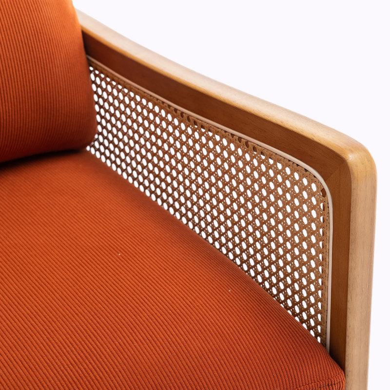 Fauteuil Breit, Velours orange