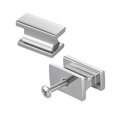 10-Pack Modern Rectangular Cabinet Knobs - Brushed Chrome Zinc Alloy Drawer Pulls & Handles for Kitchen, Bathroom, and Bedroom Furniture