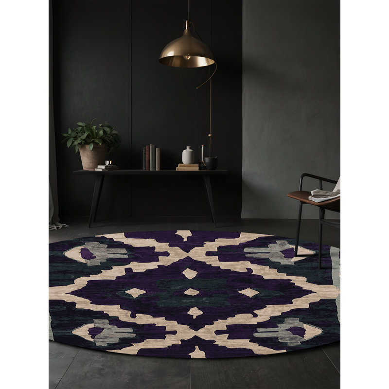 Tapis mauve soyeux et moelleux, Rectangle 7 pi x 10 pi