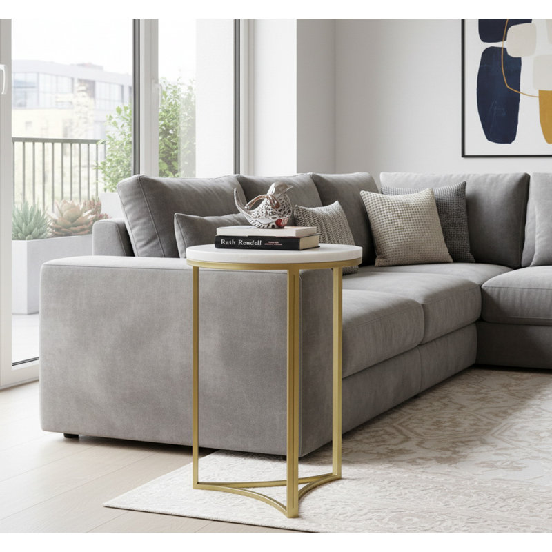 Frame End Table, White