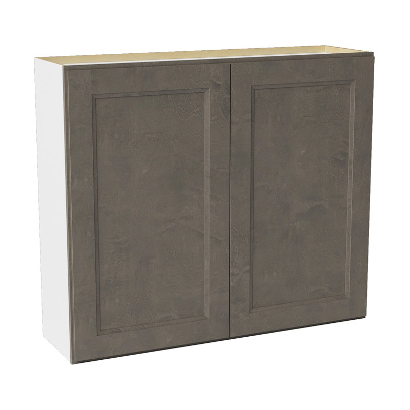 Armoire de cuisine en bois massif prête à assembler, H 42 po x l 42 po x P 12 po, Double shaker Cinder