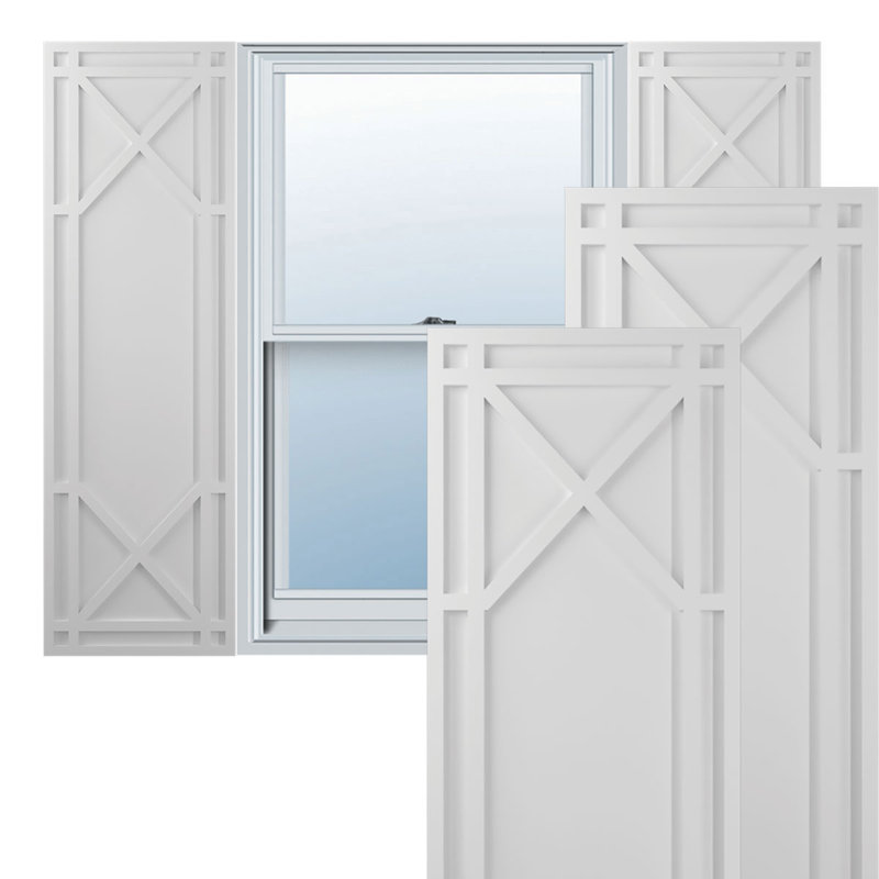 Volets en PVC True Fit, 12", Apprêté, 77"