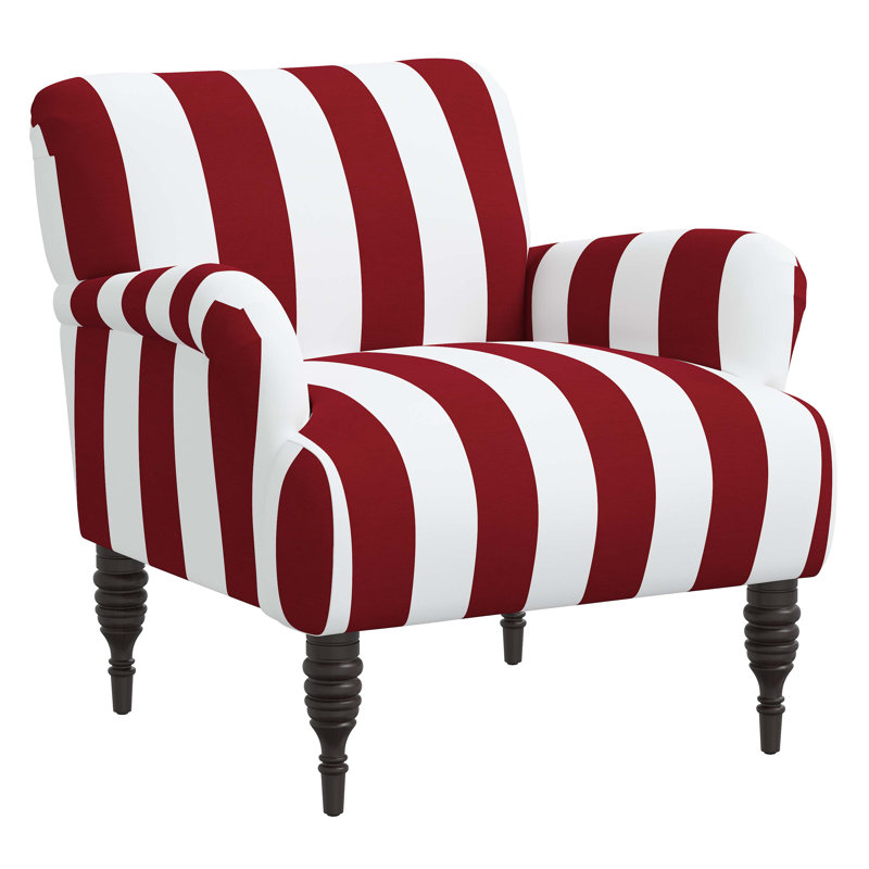 Fauteuil en coton Fairhope, Toile rayée rouge