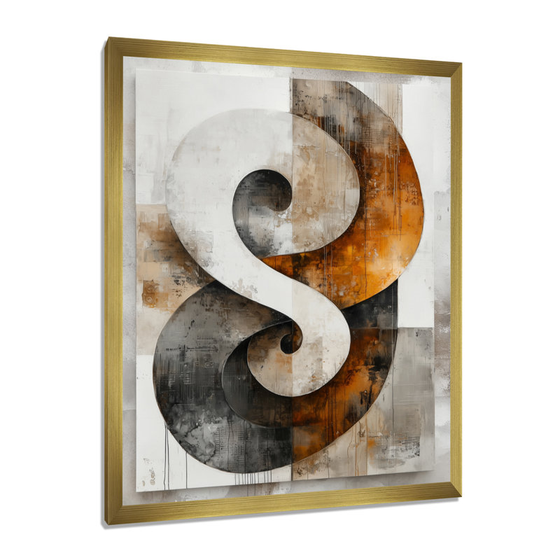 Nyro - Art mural abstrait, salon, 20" H x 12" W, Framed Print without Mat, Gold