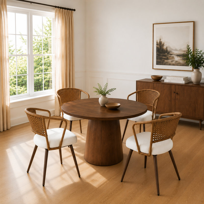 Ensemble de 4 chaises de salle à manger Mid-Century, Walnut