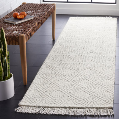 Tapis géométrique en laine et en coton tissé à la main Abianna