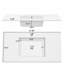 Meuble-lavabo simple de 120 cm (47,2 po) avec lavabo en résine SMC, 8 tiroirs et rangements, design cannelé, style moderne, salle de bain principale