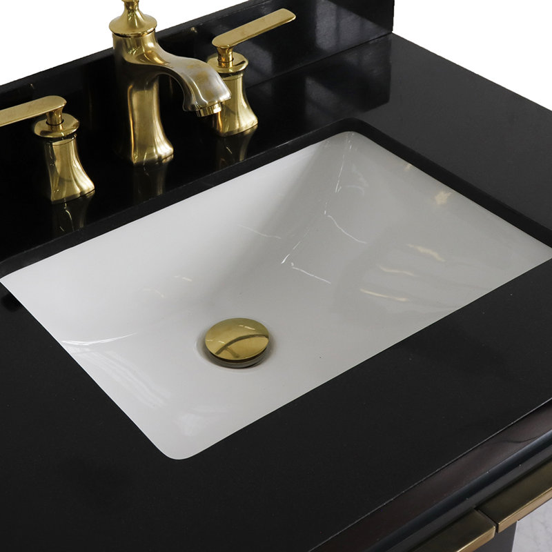 Ensemble de meuble-lavabo simple 31 "avec miroir Schreck, Gris foncé, Noir