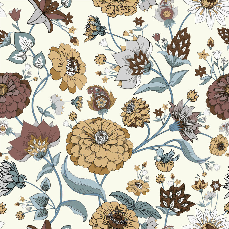 Panneau de papier peint pré-collé L 8,33 pi x l 100 po Flowers, L 8,33 pi x l 100 po