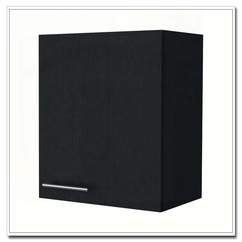 Armoire murale noire avec 1 porte, Noir