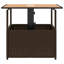 Square Solid Wood Metal Outdoor with Umbrella Hole Coffee Table - 55 cm W 55 cm D-1560425414