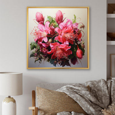 Fuchsia rétro rose, art mural Fuschia