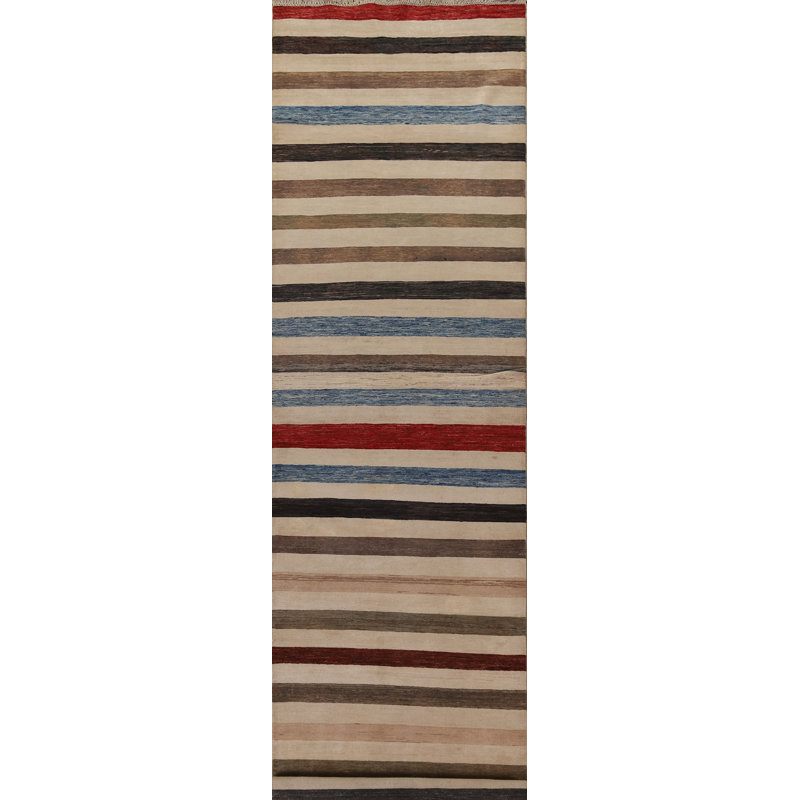 One-of-a-Kind 3'4'' X 14'1'' New Age Runner Wool Area Rug in Beige