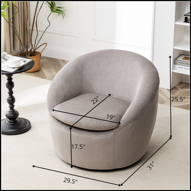 Fauteuil demi-tonneau Winnie, Tissu gris
