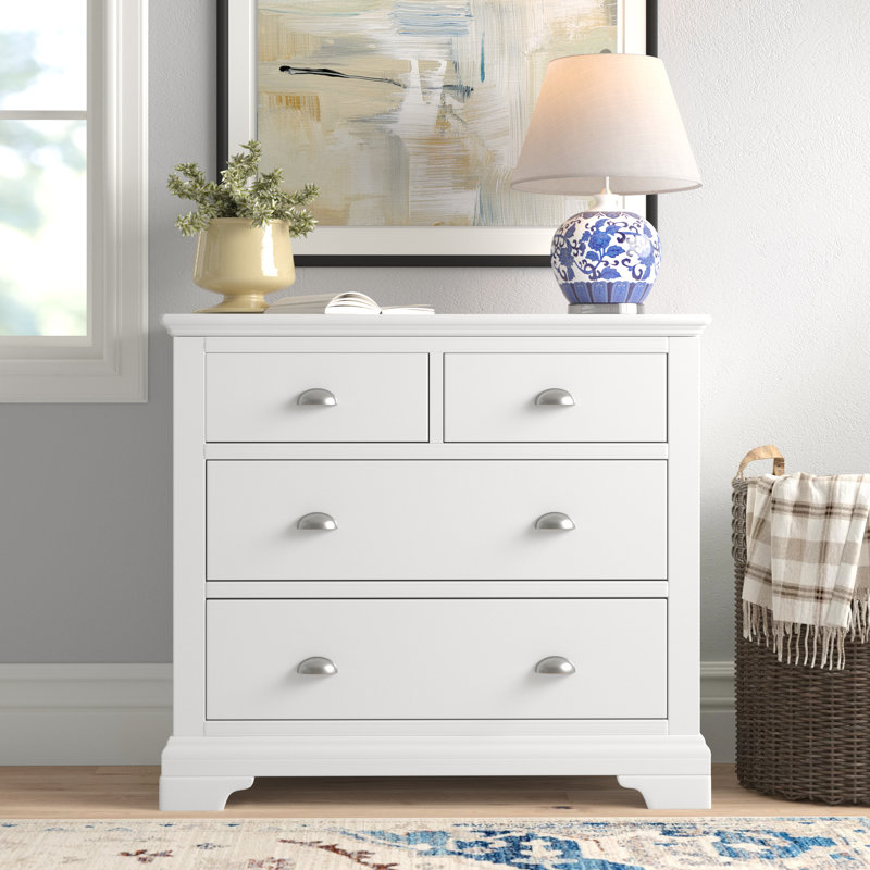Raffin 99.1cm W 4 - Drawer Chest of Drawers, White