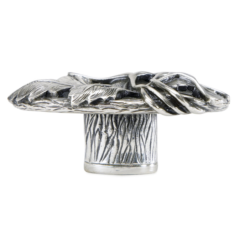 ARTS & CRAFT OAK PARK KNOB IN PLATE, Silver